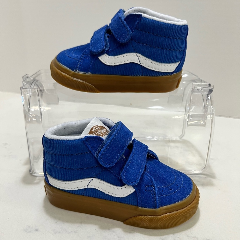 Vans Kids Blue and White High-Top Sneakers
